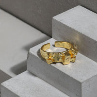 Irregular Geometry Cubic 925 Sterling Silver Adjustable Ring - KIAHMILLA