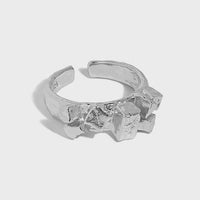 Irregular Geometry Cubic 925 Sterling Silver Adjustable Ring - KIAHMILLA