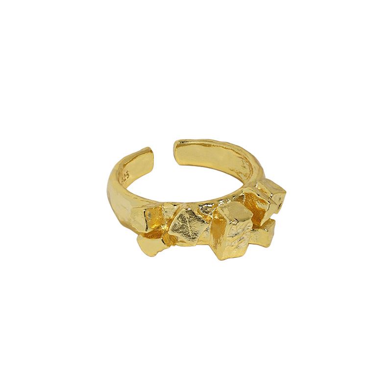 Irregular Geometry Cubic 925 Sterling Silver Adjustable Ring - KIAHMILLA
