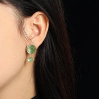 Irregular Green Epoxy Geometry 925 Sterling Silver Dangling Earrings - KIAHMILLA