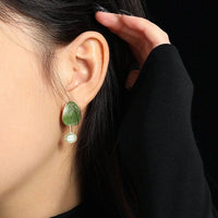 Irregular Green Epoxy Geometry 925 Sterling Silver Dangling Earrings - KIAHMILLA