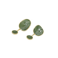 Irregular Green Epoxy Geometry 925 Sterling Silver Dangling Earrings - KIAHMILLA