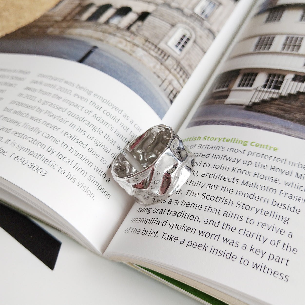 Irregular Let It Be Wide 925 Sterling Silver Adjustable Ring - KIAHMILLA