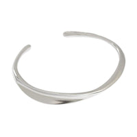 Irregular Twisted 925 Sterling Silver Open Bangle - KIAHMILLA