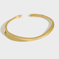 Irregular Twisted 925 Sterling Silver Open Bangle - KIAHMILLA
