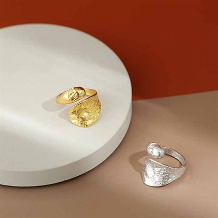 Irregular Waterdrop 925 Sterling Silver Adjustable Ring - KIAHMILLA