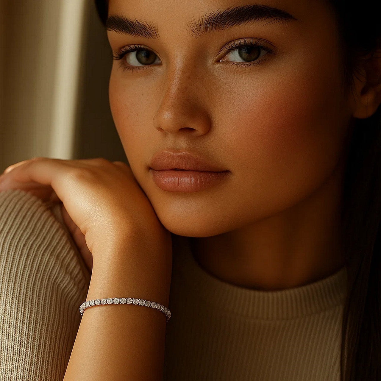 Lab Grown Round Diamond Tennis Bracelet in 14k White Gold (2 cctw F/G VS2/SI1) - KIAHMILLA