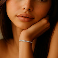 Lab Grown Round Diamond Tennis Bracelet in 14k White Gold (4 cctw F/G VS2/SI1) - KIAHMILLA