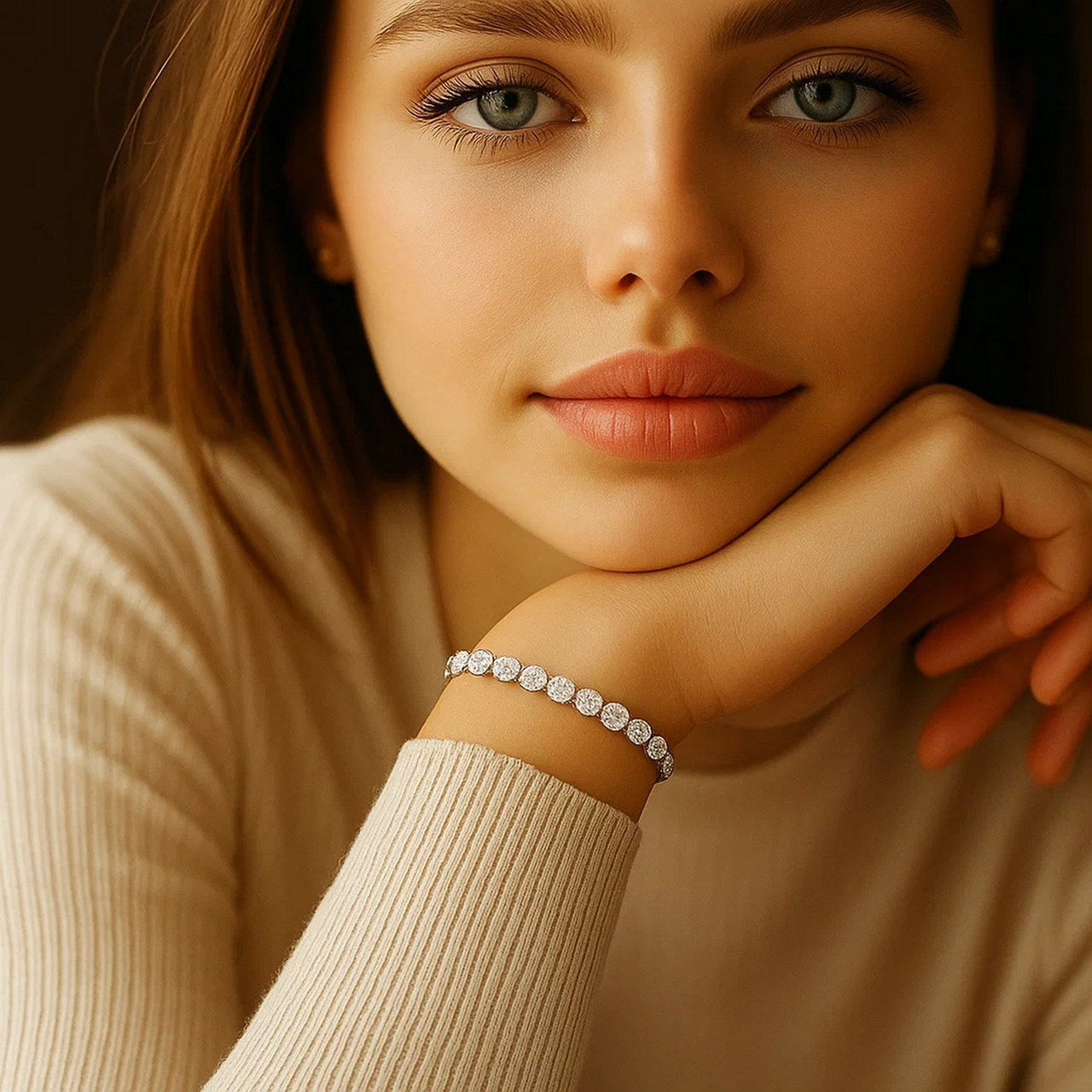 Lab Grown Round Diamond Tennis Bracelet in 14k White Gold (5 cctw F/G VS2/SI1) - KIAHMILLA