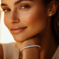 Lab Grown Round Diamond Tennis Bracelet in 14k White Gold (7 cctw F/G VS2/SI1) - KIAHMILLA