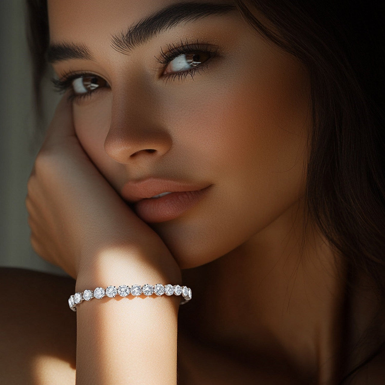 Lab Grown Round Diamond Tennis Bracelet in 14k White Gold (8 cctw F/G VS2/SI1) - KIAHMILLA