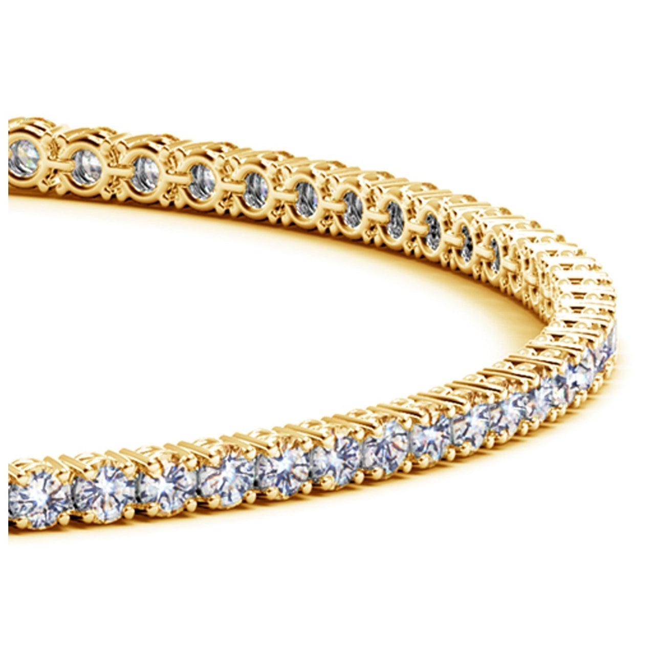 Lab Grown Round Diamond Tennis Bracelet in 14k Yellow Gold (2 cctw F/G VS2/SI1) - KIAHMILLA