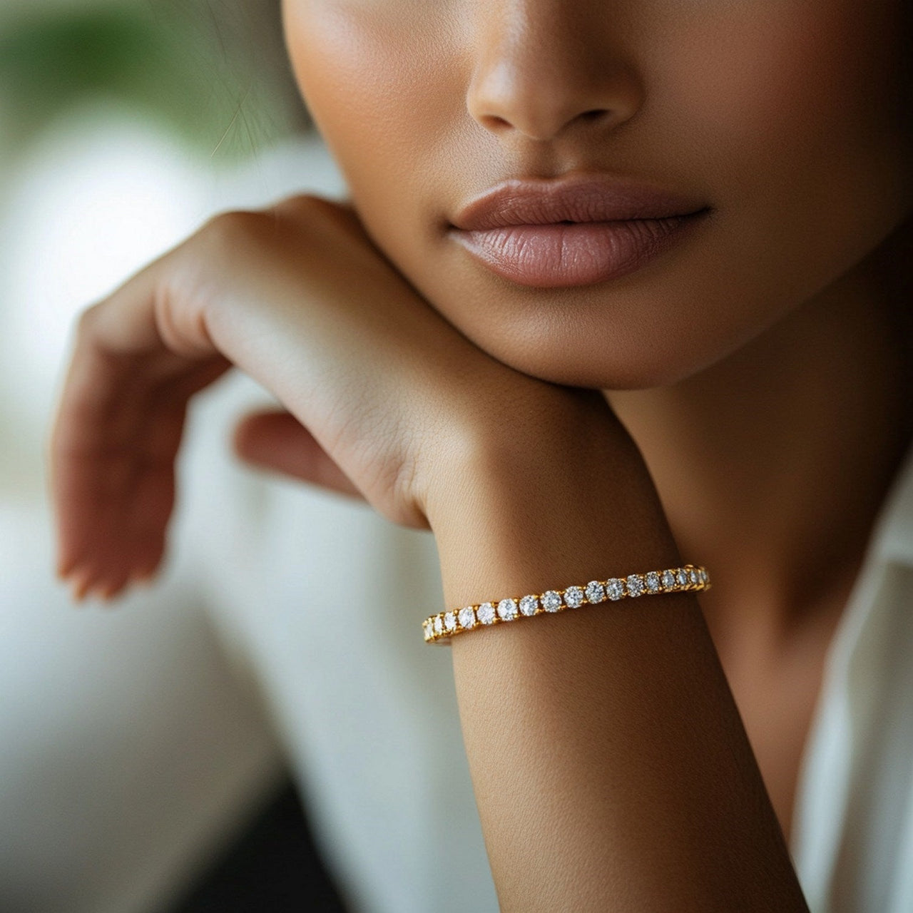 Lab Grown Round Diamond Tennis Bracelet in 14k Yellow Gold (6 cctw F/G VS2/SI1) - KIAHMILLA