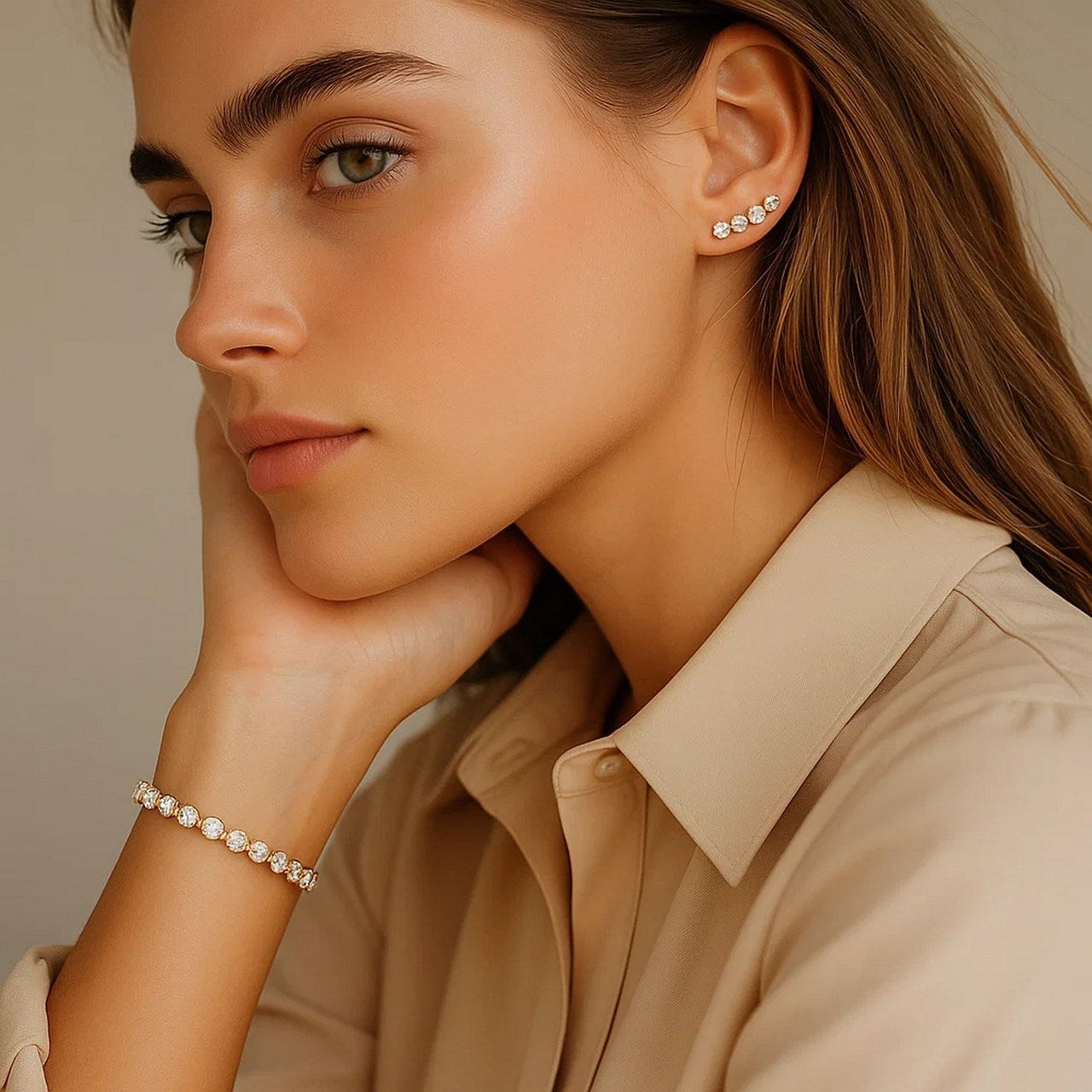 Lab Grown Round Diamond Tennis Bracelet in 14k Yellow Gold (6 cctw F/G VS2/SI1) - KIAHMILLA