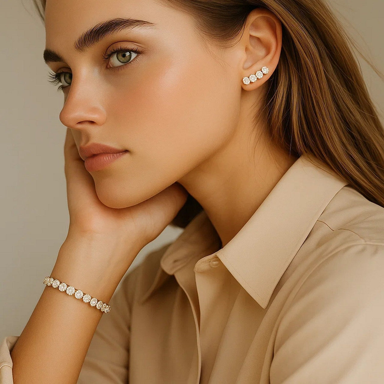 Lab Grown Round Diamond Tennis Bracelet in 14k Yellow Gold (7 cctw F/G VS2/SI1) - KIAHMILLA