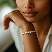 Lab Grown Round Diamond Tennis Bracelet in 14k Yellow Gold (7 cctw F/G VS2/SI1) - KIAHMILLA