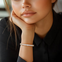 Lab Grown Round Diamond Tennis Bracelet in 14k Yellow Gold (8 cctw F/G VS2/SI1) - KIAHMILLA