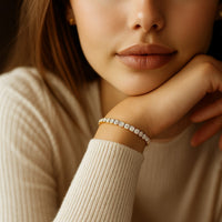 Lab Grown Round Diamond Tennis Bracelet in 14k Yellow Gold(5 cctw F/G VS2/SI1) - KIAHMILLA