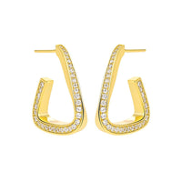 Lady Fashion Geometry CZ Twisted Triangle 925 Sterling Silver Dangling Earrings - KIAHMILLA