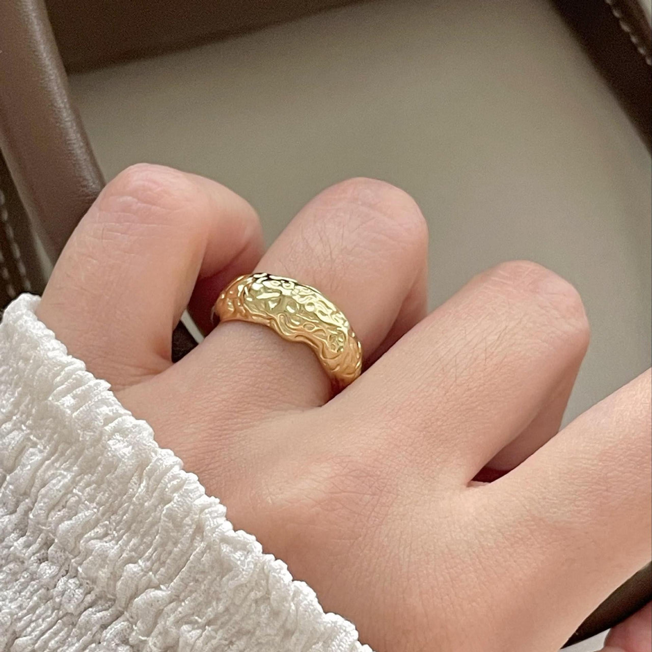 Lady Irregular Pattern 925 Sterling Silver Adjustable Ring - KIAHMILLA