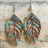 Leaf Shape Wooden Dangle Earrings - Coolpeacock