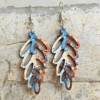 Leaf Shape Wooden Dangle Earrings - Coolpeacock