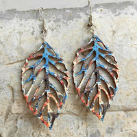 Leaf Shape Wooden Dangle Earrings - Coolpeacock