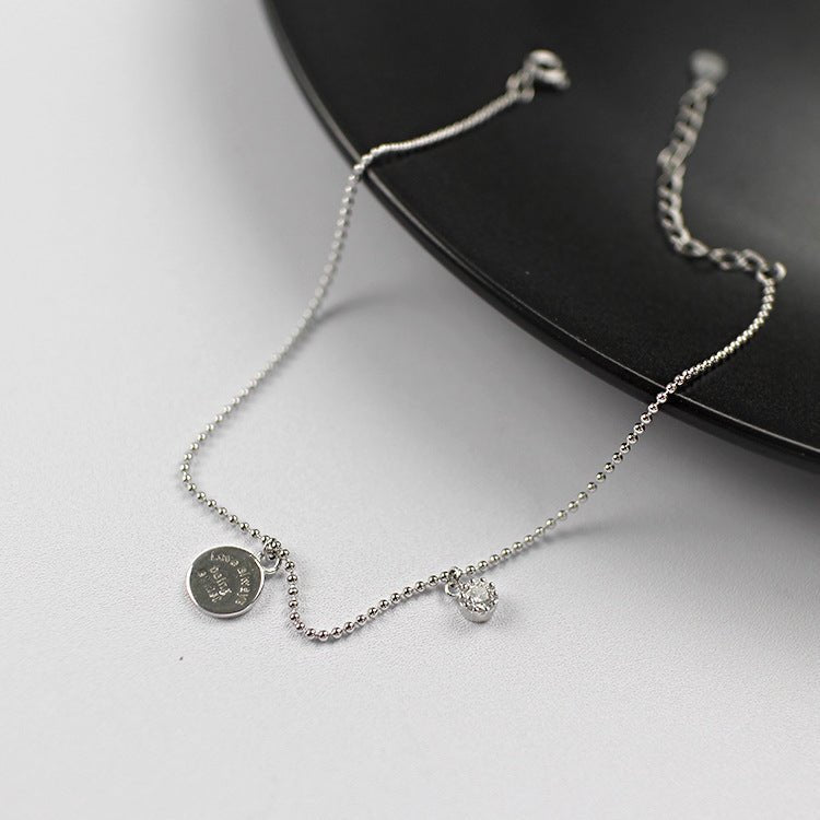 Love Always Being At Last 925 Sterling Silver Bead White CZ Foot Anklet - KIAHMILLA