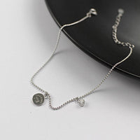 Love Always Being At Last 925 Sterling Silver Bead White CZ Foot Anklet - KIAHMILLA