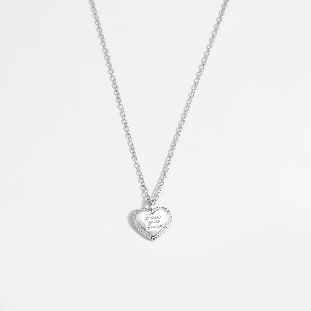 Love Your More Letters Heart 925 Sterling Silver Necklace - KIAHMILLA