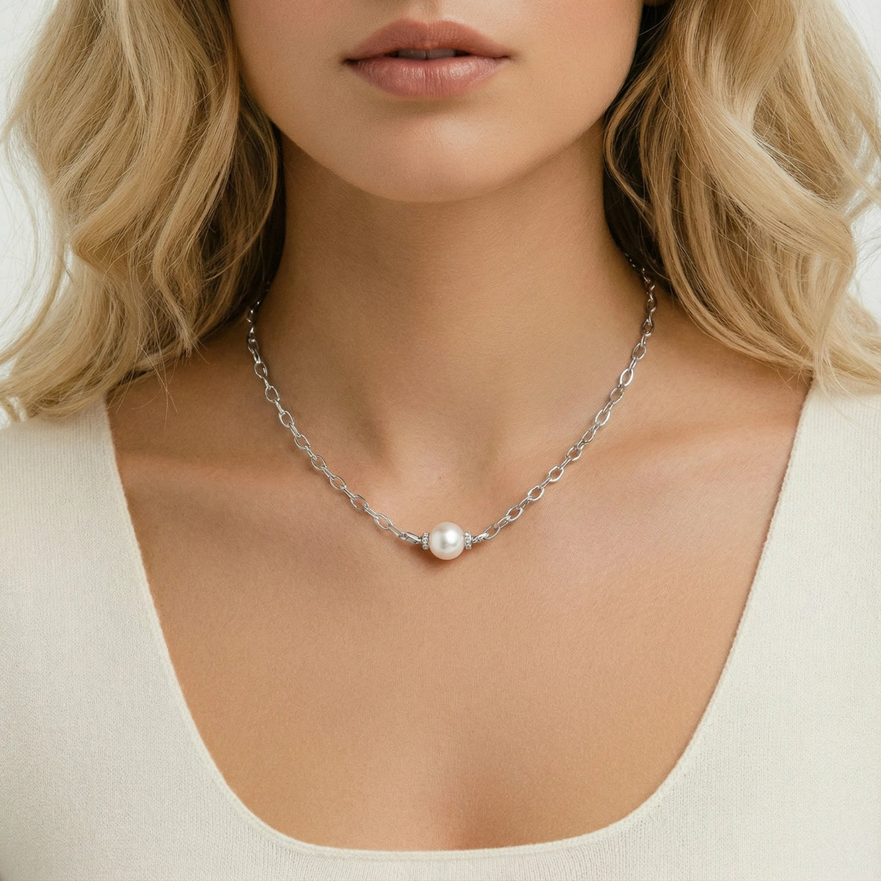 Luna Pearl Chain Necklace - KIAHMILLA
