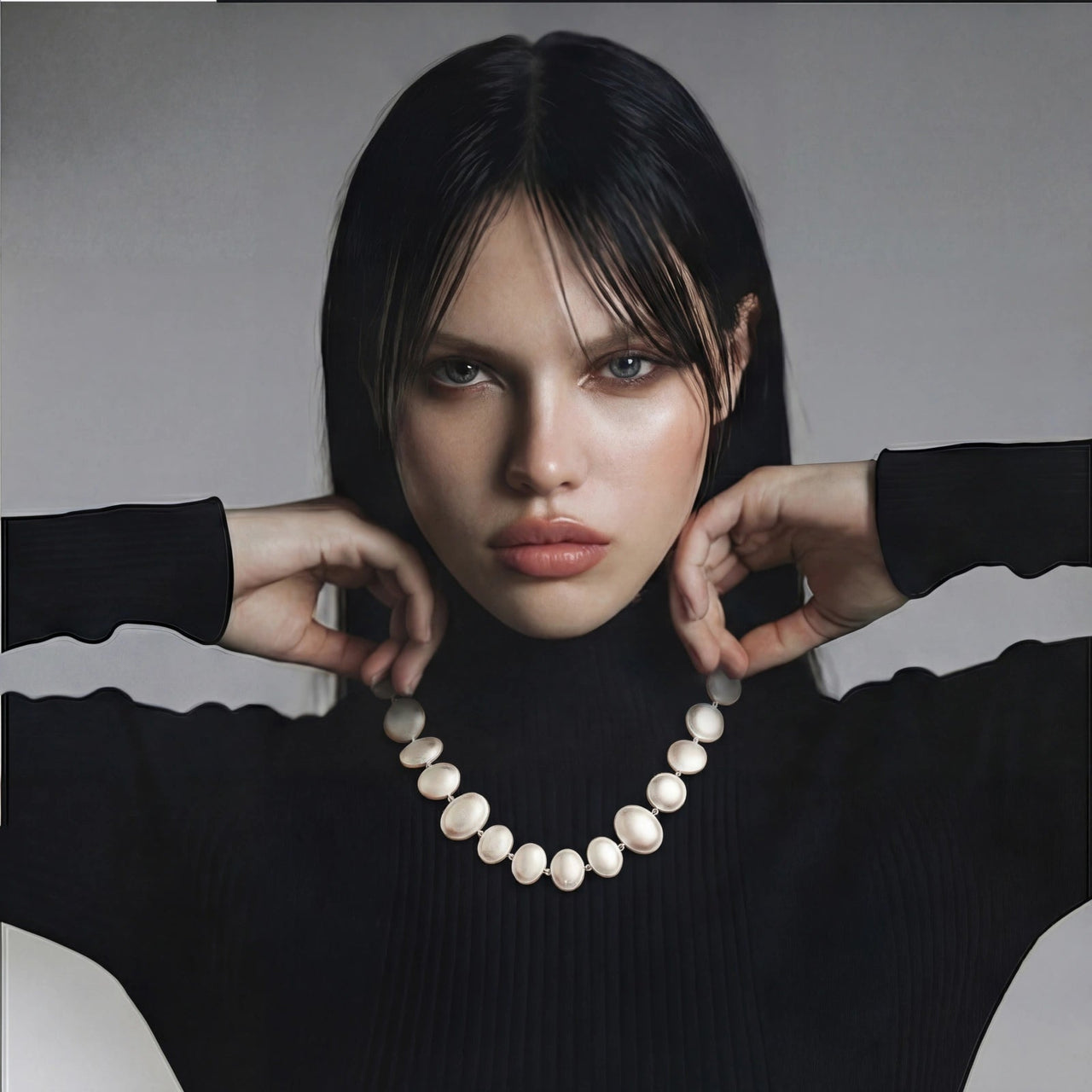 Lunar Pearl Arc Necklace - KIAHMILLA