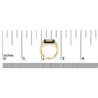 Men's 10K Yellow Gold 1 1/2 Cttw White and Black Diamond Cross Signet Ring - KIAHMILLA