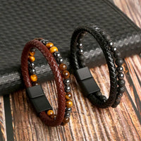 Men's Handmade Tiger Eye Natural Stone Bracelet - Coolpeacock