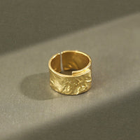 Men's Irregular Wide Geometry 925 Sterling Silver Adjustable Ring - KIAHMILLA