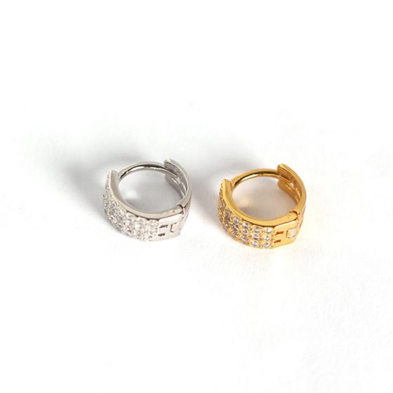 Micro Setting CZ 925 Sterling Silver Huggie Hoop Earrings - KIAHMILLA