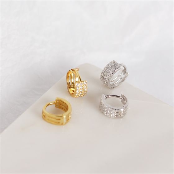Micro Setting CZ 925 Sterling Silver Huggie Hoop Earrings - KIAHMILLA