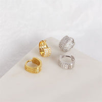 Micro Setting CZ 925 Sterling Silver Huggie Hoop Earrings - KIAHMILLA
