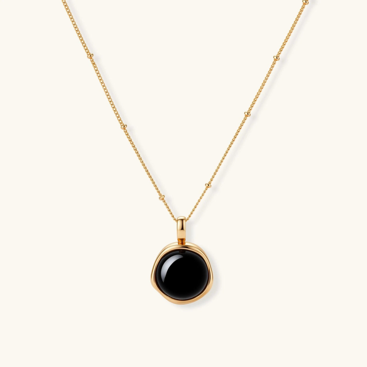 Midnight Agate Circle Necklace by KIAHMILLA - KIAHMILLA