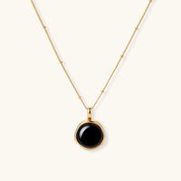 Midnight Agate Circle Necklace by KIAHMILLA - KIAHMILLA