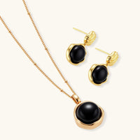 Midnight Agate Circle Necklace by KIAHMILLA - KIAHMILLA