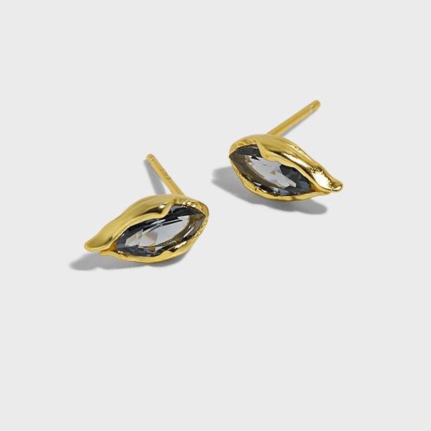 Mini Blue Waterdrop CZ 925 Sterling Silver Stud Earrings - KIAHMILLA