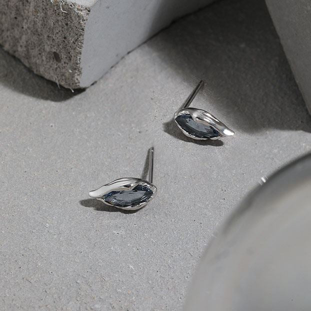 Mini Blue Waterdrop CZ 925 Sterling Silver Stud Earrings - KIAHMILLA