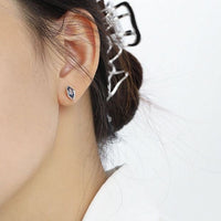 Mini Blue Waterdrop CZ 925 Sterling Silver Stud Earrings - KIAHMILLA