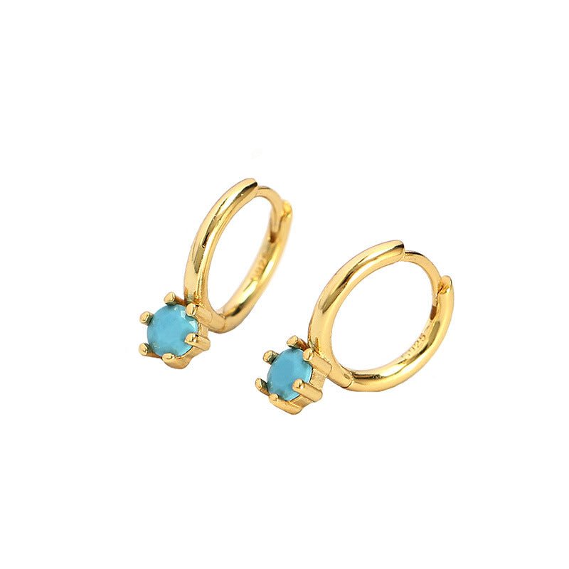 Minimalism Colorful Drop Round CZ 925 Sterling Silver Hoop Earrings - KIAHMILLA
