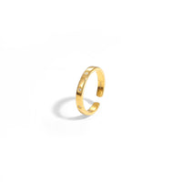 Minimalism CZ Golden 925 Sterling Silver Adjustable Ring - KIAHMILLA