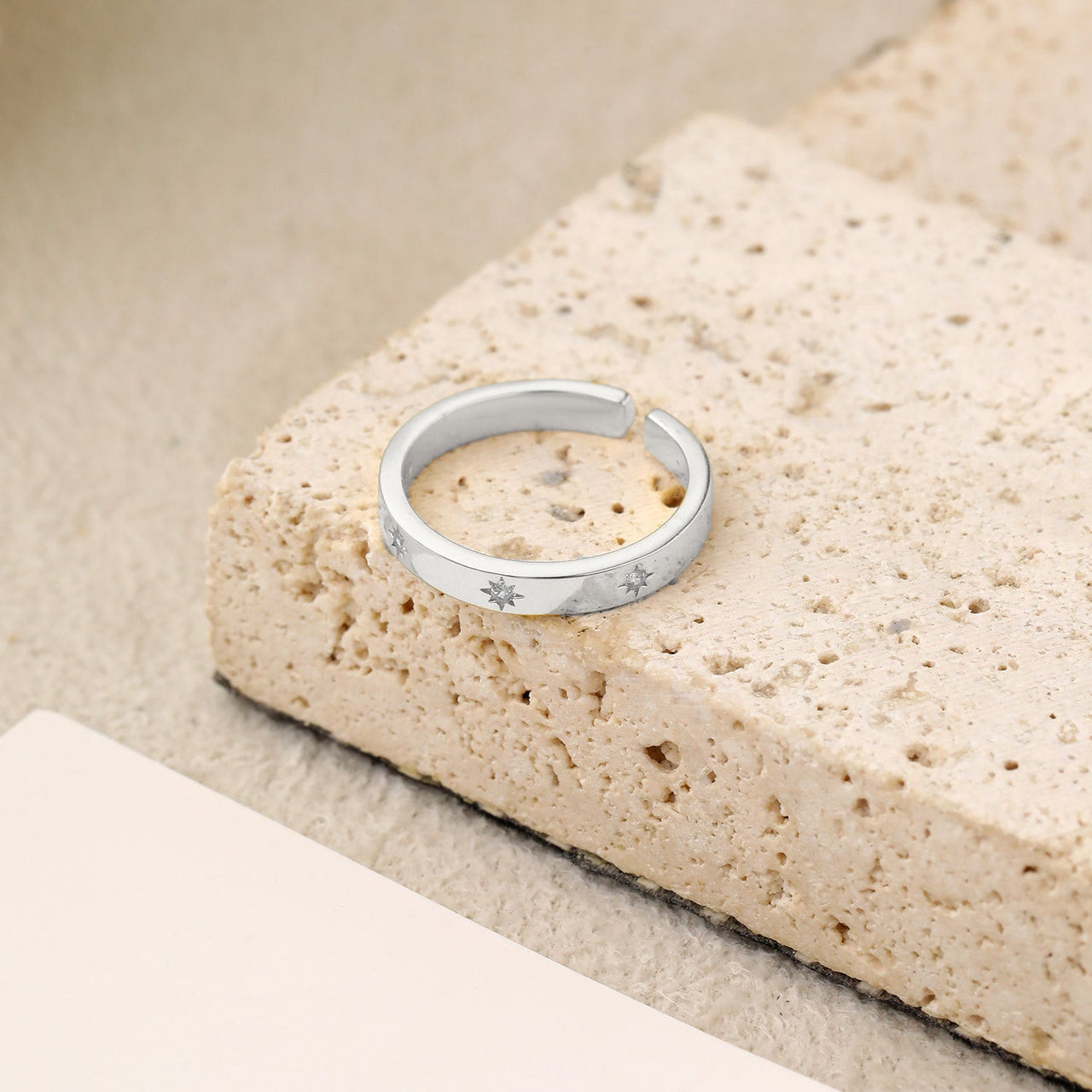 Minimalism CZ Golden 925 Sterling Silver Adjustable Ring - KIAHMILLA