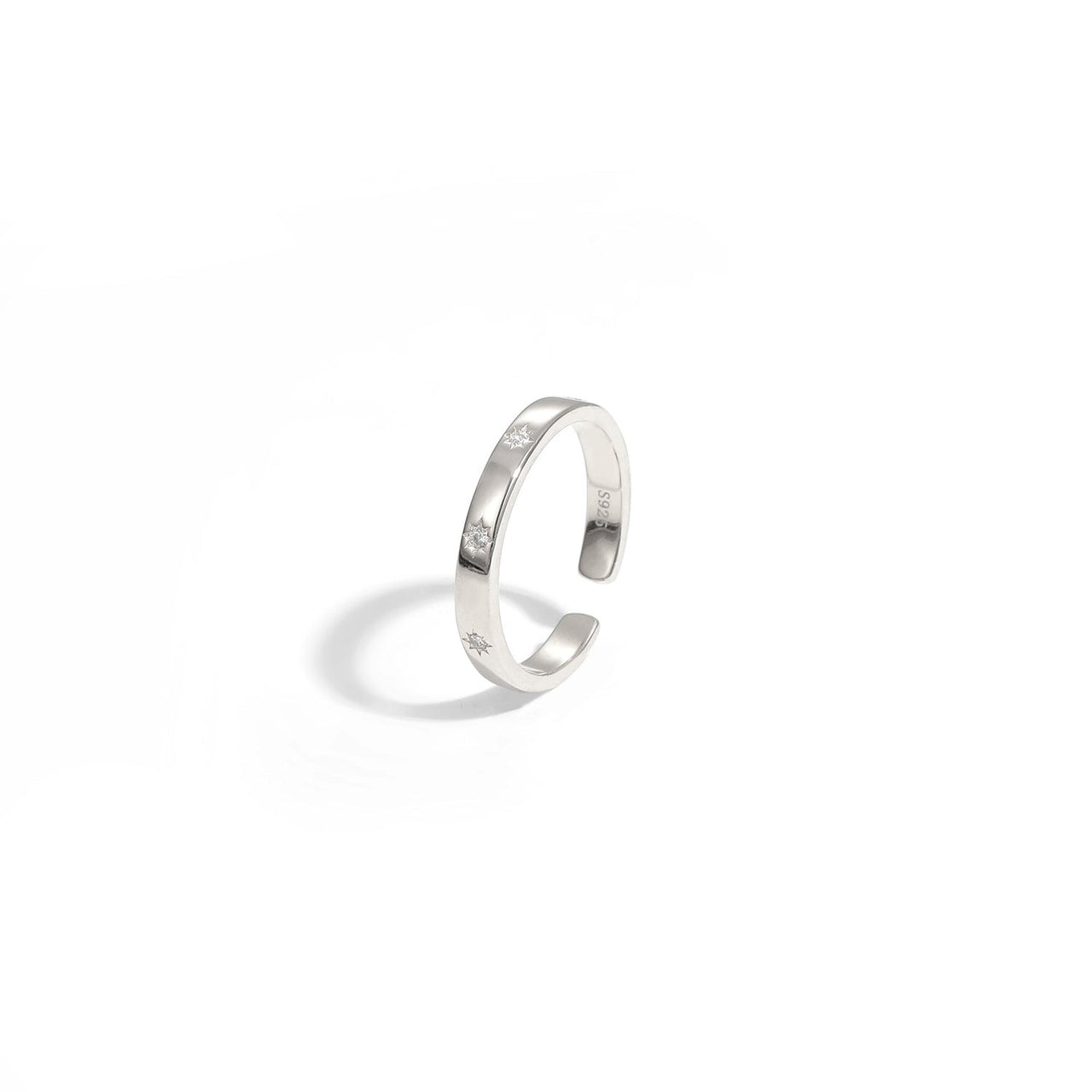 Minimalism CZ Golden 925 Sterling Silver Adjustable Ring - KIAHMILLA