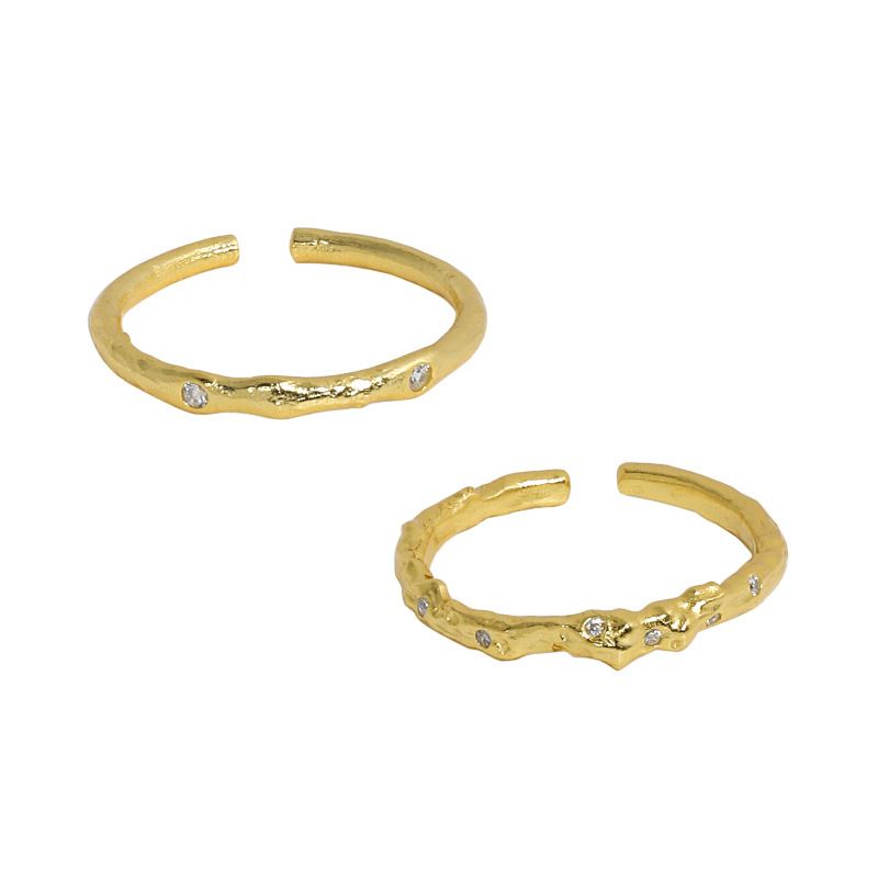Minimalism CZ Irregular 925 Sterling Silver Adjustable Ring - KIAHMILLA