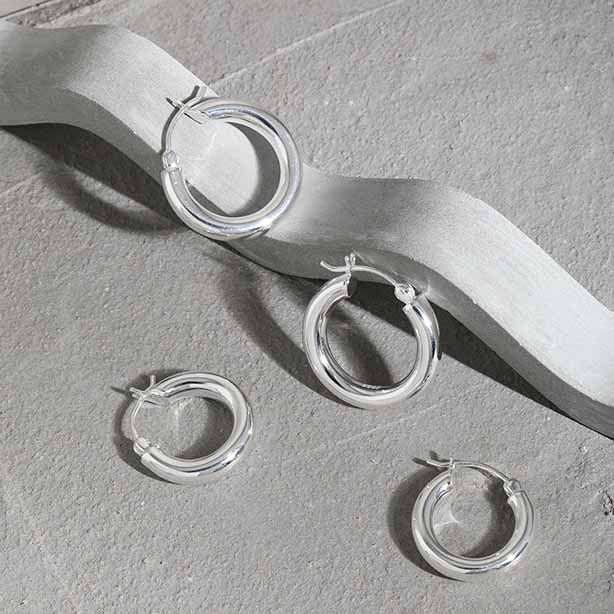 Minimalism Geometry Mini Circles 925 Sterling Silver Huggie Hoop Earrings - KIAHMILLA